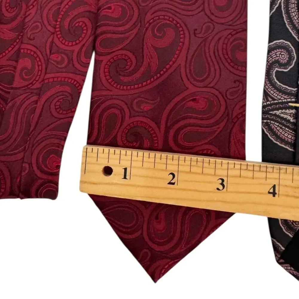Lot of 4 Paisley Print Tie ROUNDTREE DON LOPER VAN HEUSEN